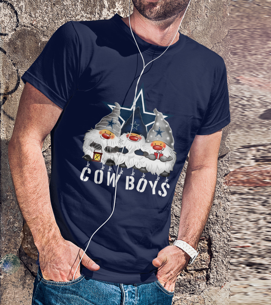 Dallas Cowboys Christmas Gnomes Merry Holidays T-Shirt