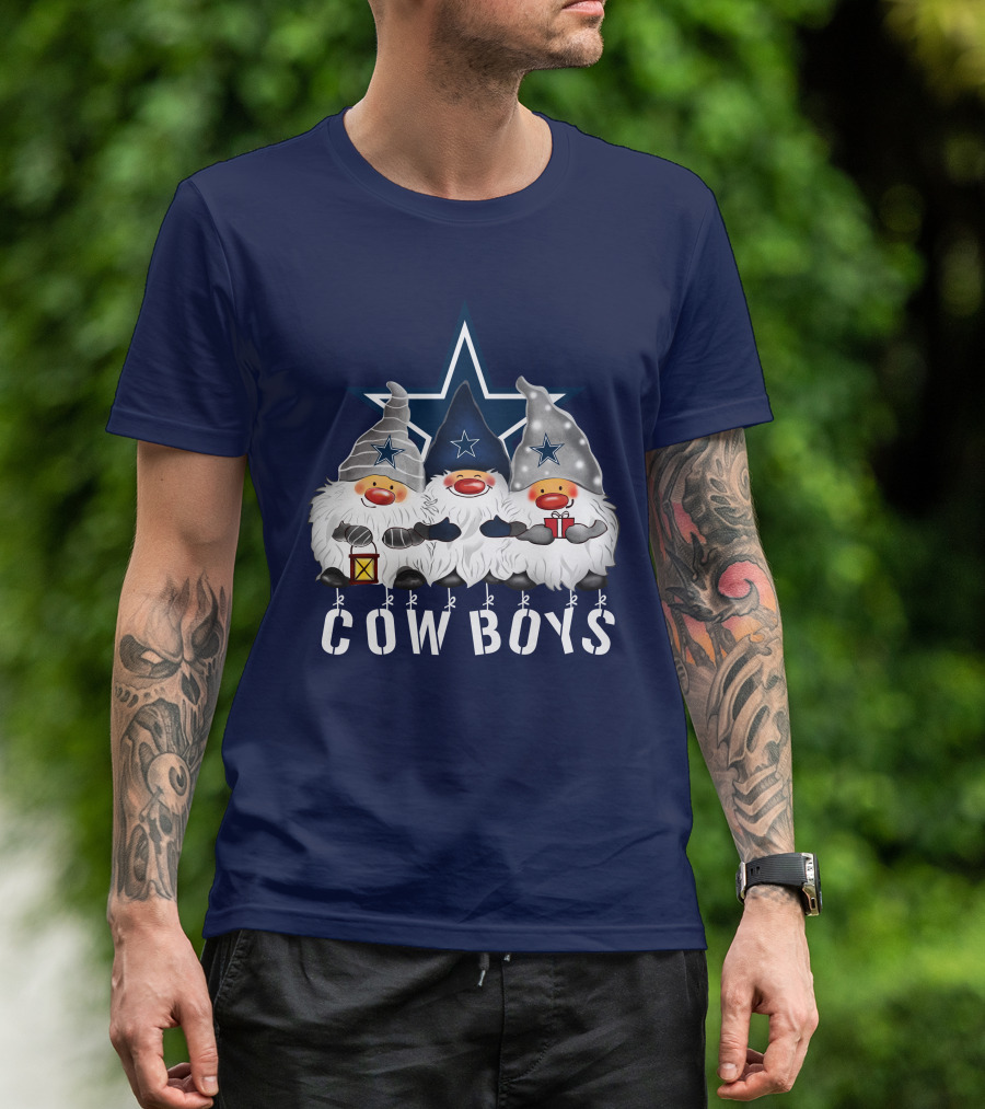 Dallas Cowboys Christmas Gnomes Merry Holidays T-Shirt