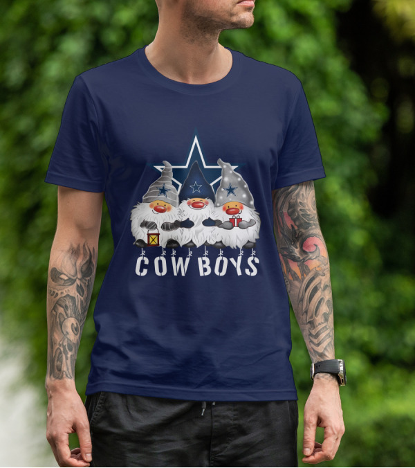 Dallas Cowboys Christmas Gnomes Merry Holidays T-Shirt
