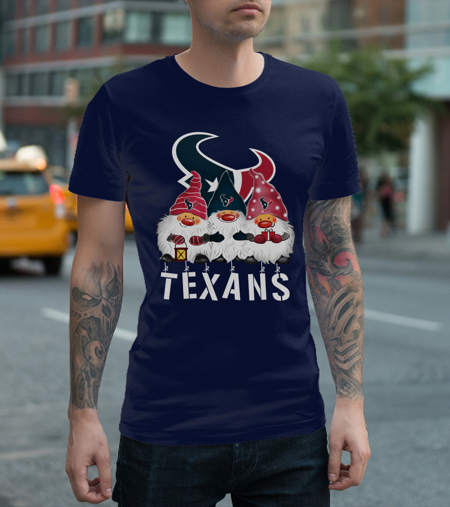 Texans Christmas Gnomes Houston Happy Holidays T-Shirt