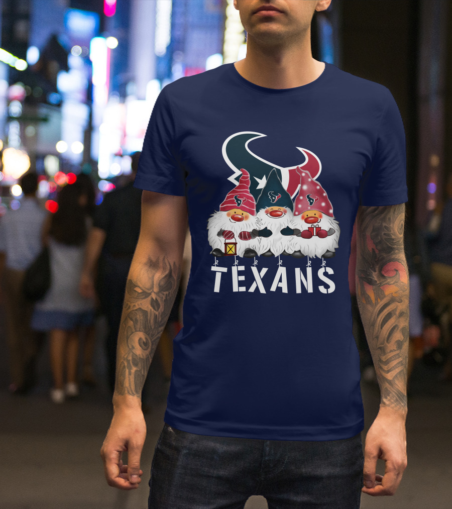 Texans Christmas Gnomes Houston Happy Holidays T-Shirt