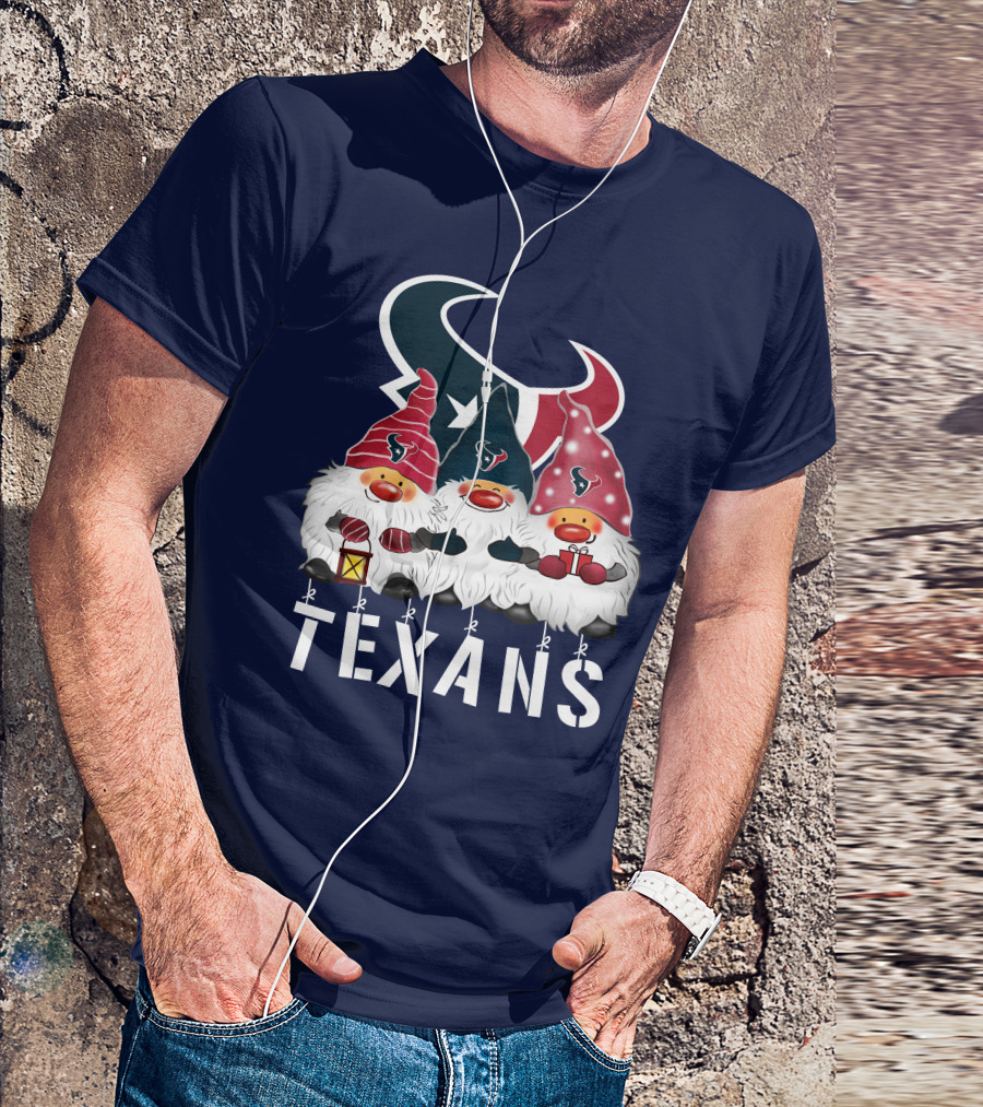 Texans Christmas Gnomes Houston Happy Holidays T-Shirt