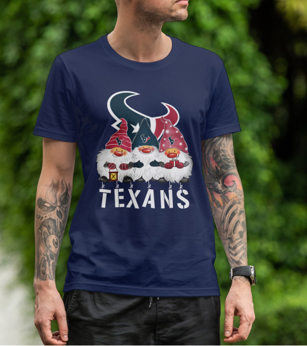 Texans Christmas Gnomes Houston Happy Holidays T-Shirt