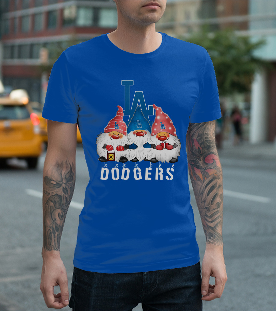 Los Angeles Dodgers Merry Christmas Happy Holidays Gnomes T-Shirt