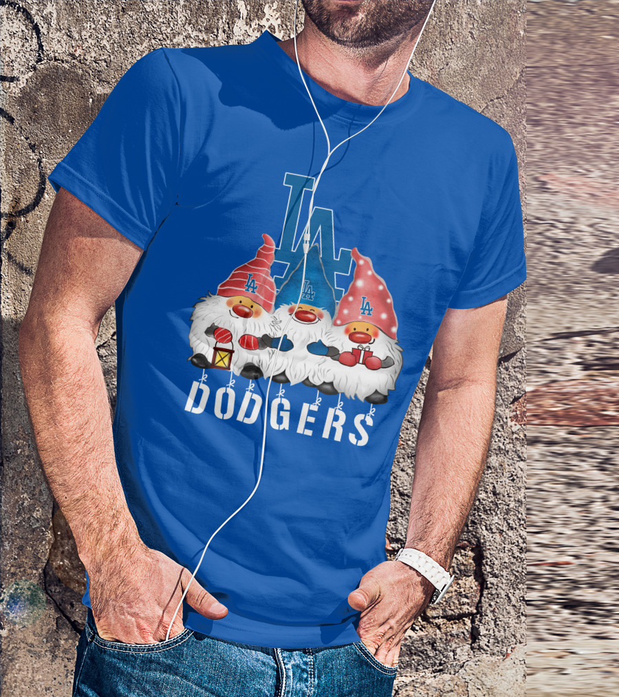 Los Angeles Dodgers Merry Christmas Happy Holidays Gnomes T-Shirt