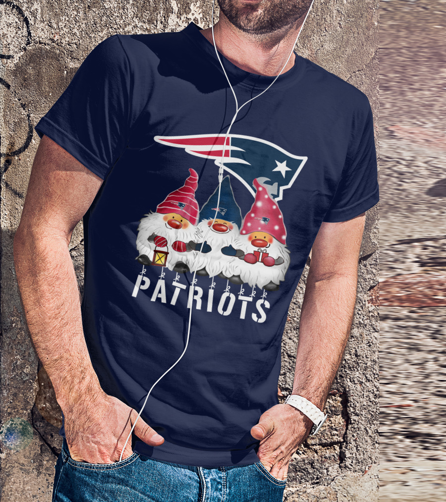 New England Patriots Merry Christmas Happy Holidays Gnomes NFL T-Shirt