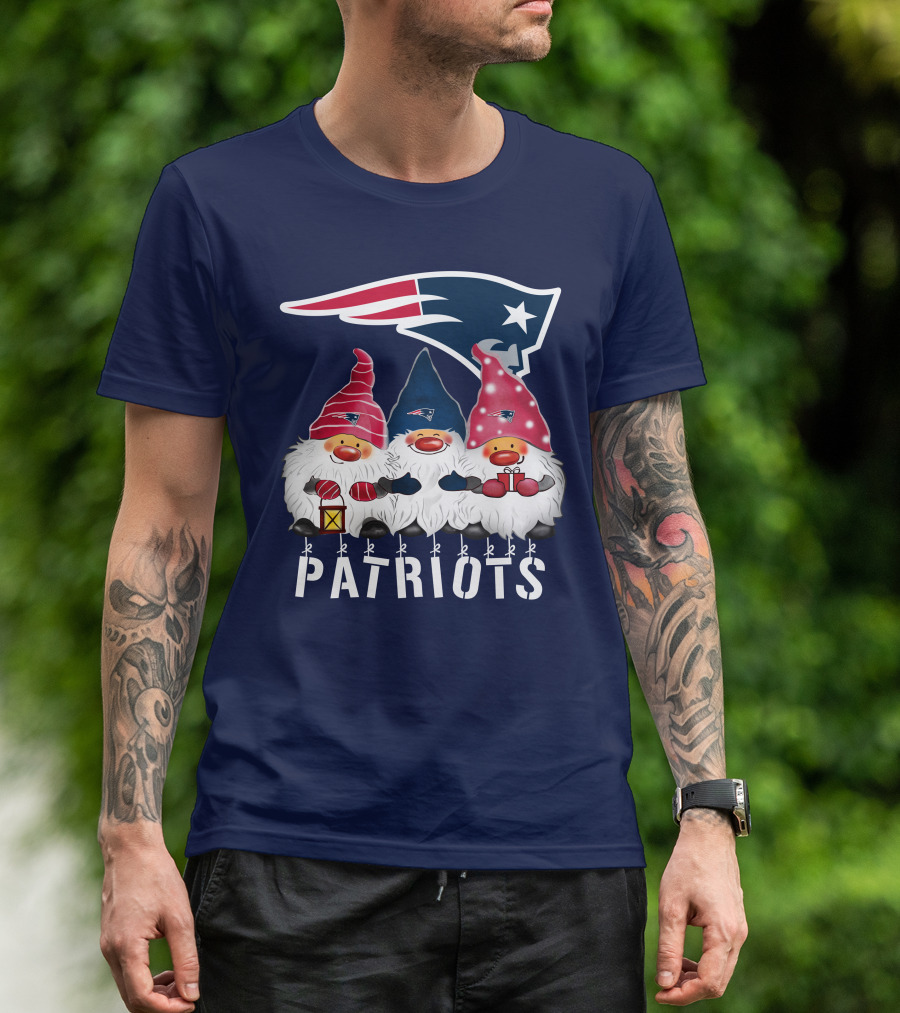 New England Patriots Merry Christmas Happy Holidays Gnomes NFL T-Shirt