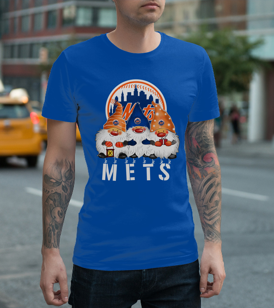New York Mets Merry Christmas Happy Holidays Gnomes T-Shirt