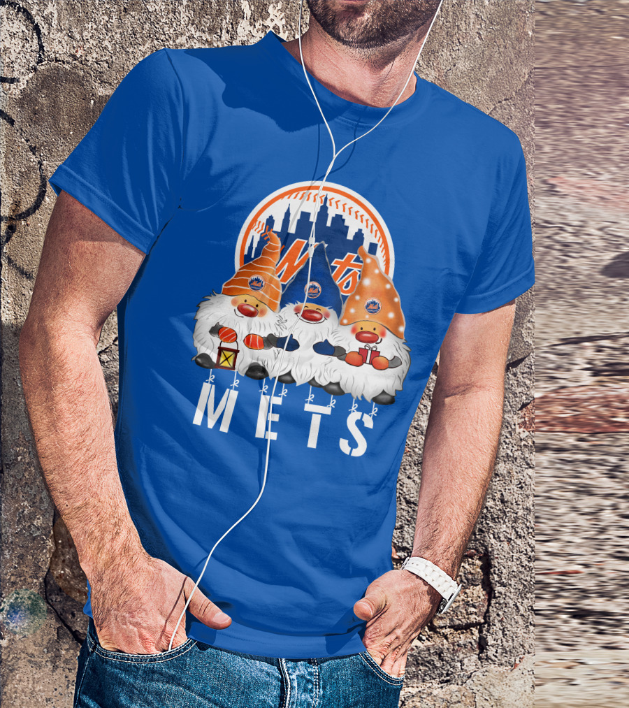 New York Mets Merry Christmas Happy Holidays Gnomes T-Shirt