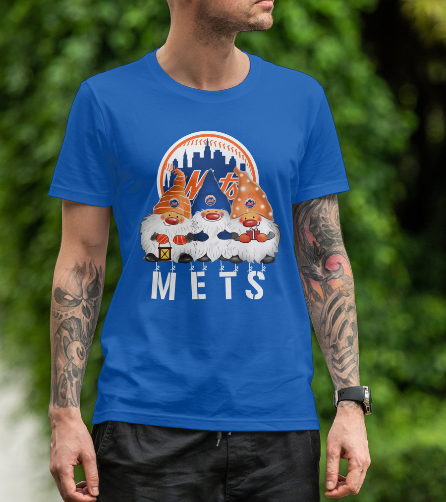 New York Mets Merry Christmas Happy Holidays Gnomes T-Shirt