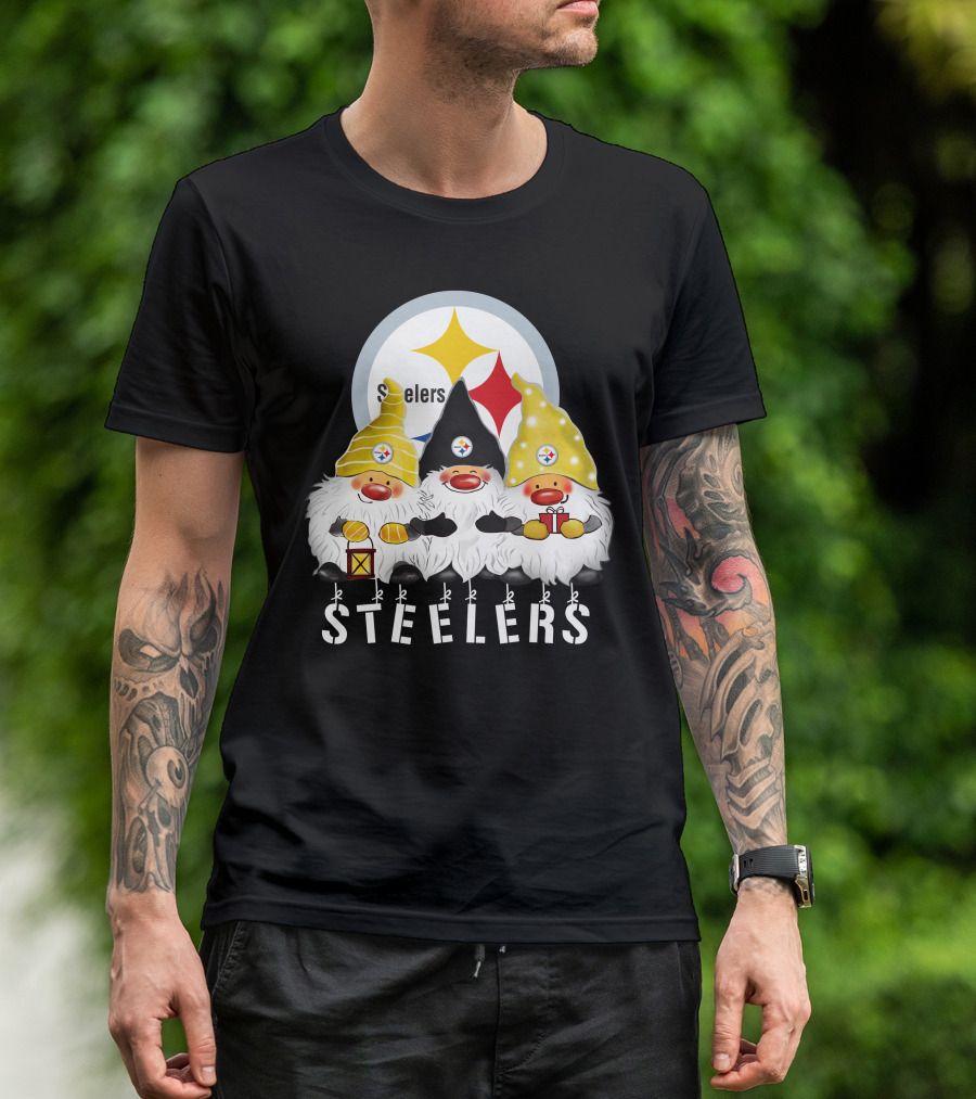 Steelers Merry Christmas Happy Holidays Gnomes T-Shirt