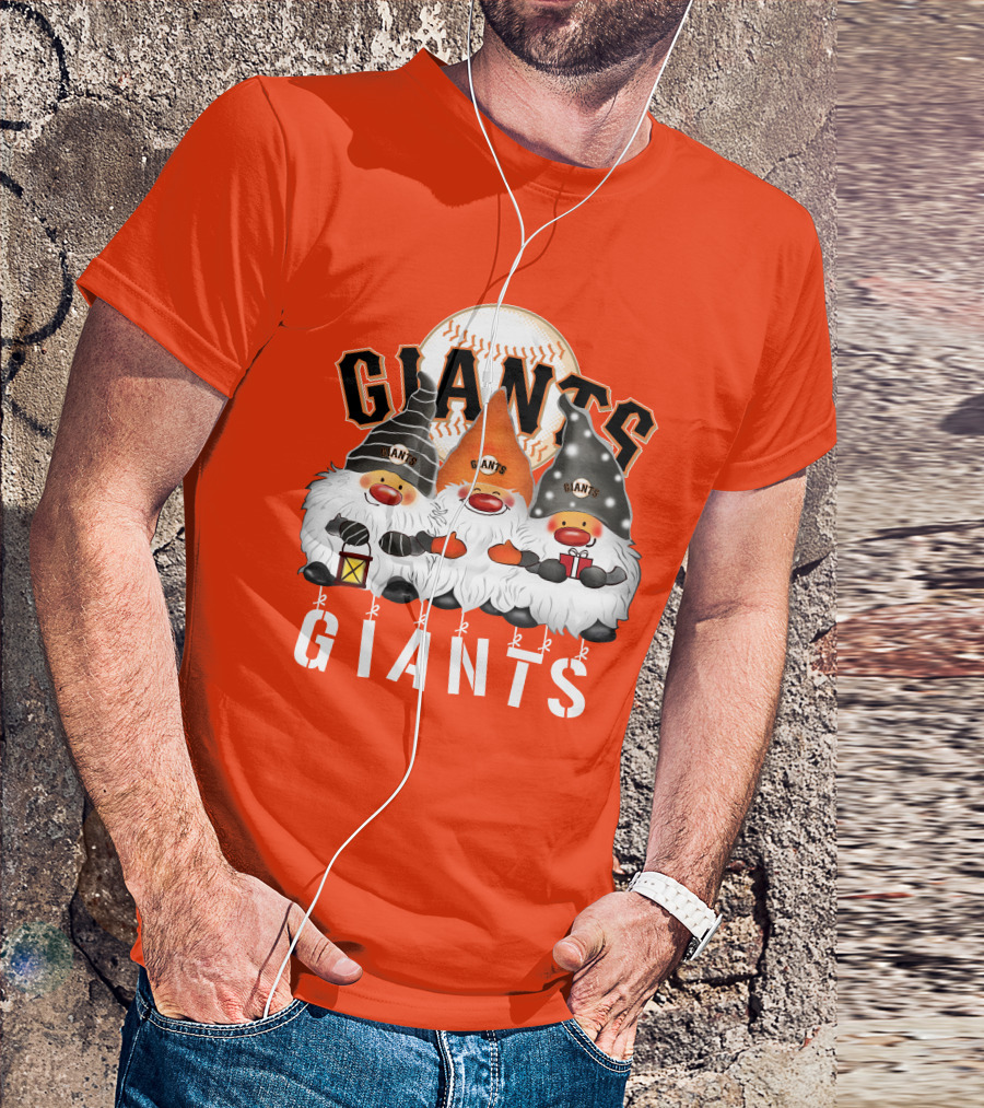San Francisco Giants Merry Christmas Happy Holidays Giants Gnomes Baseball T-Shirt