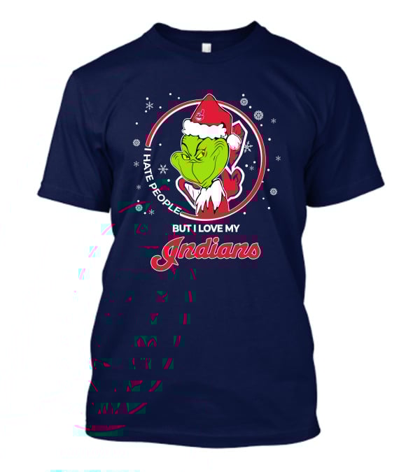 I Hate People But I Love My Indians Christmas Grinch Santa T-Shirt