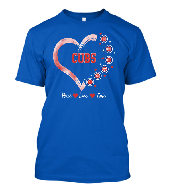 Peace Love Heart Cubs Chicago Cubs T-Shirt