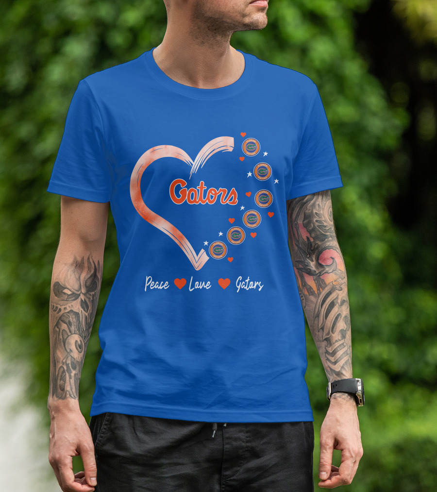 Peace Love Gators Heart Florida Gators T-Shirt