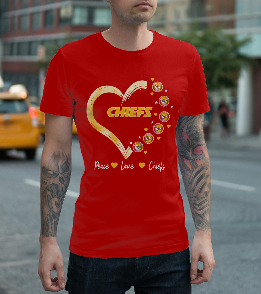 Peace Love Kansas City Chiefs Heart T-Shirt