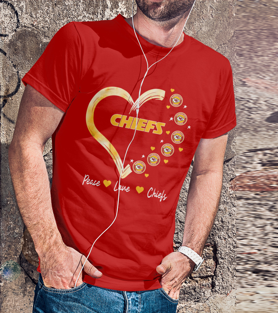 Peace Love Kansas City Chiefs Heart T-Shirt