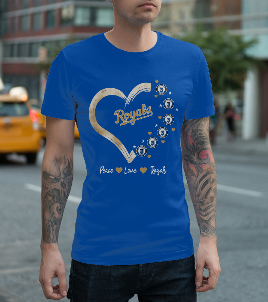 Peace Love Royals Kansas City Royals Heart T-Shirt