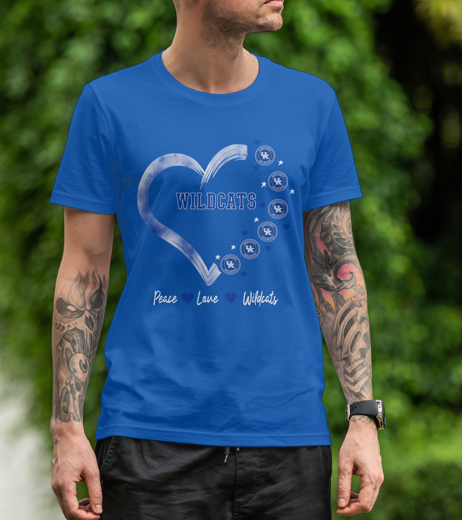 Peace Love Wildcats Kentucky Wildcats UK T-Shirt