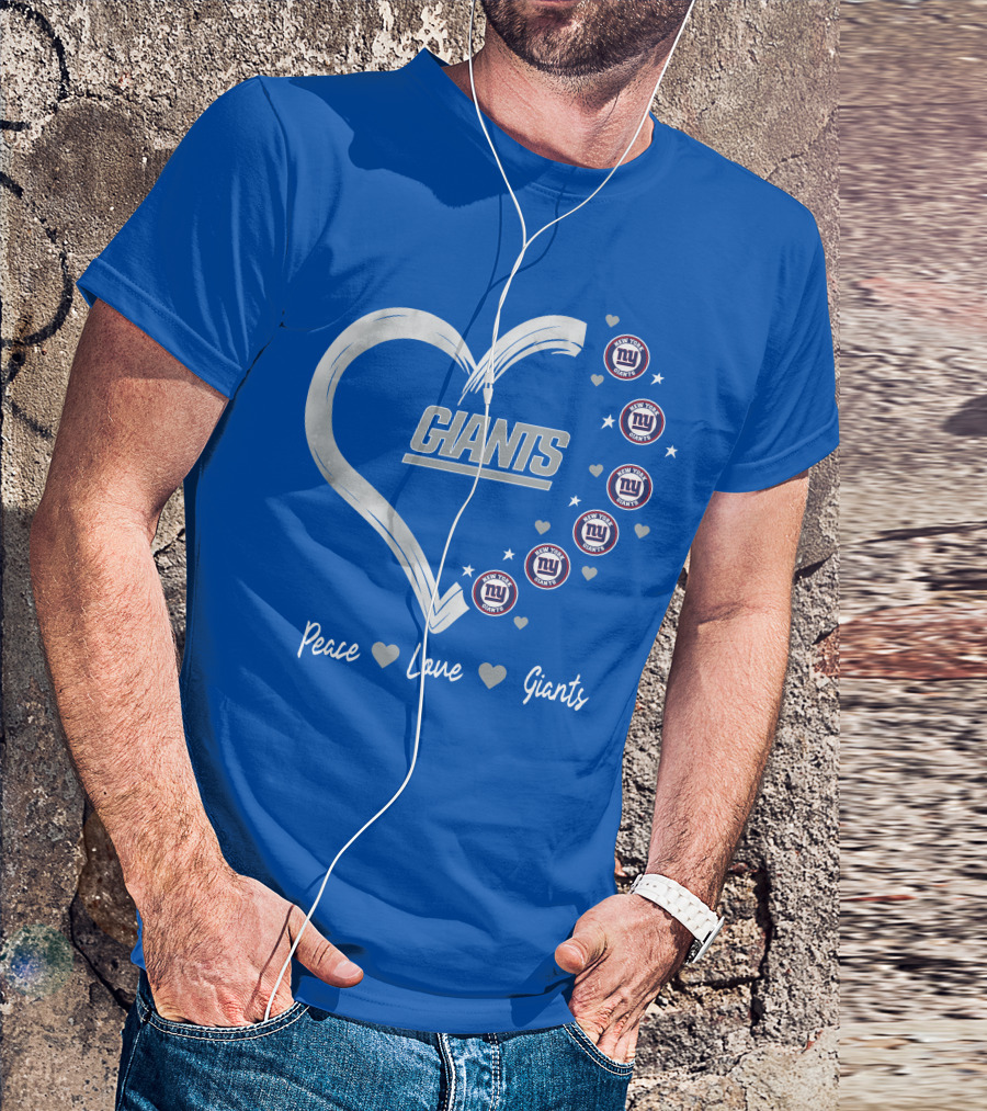 Peace Love Giants New York Giants Heart T-Shirt