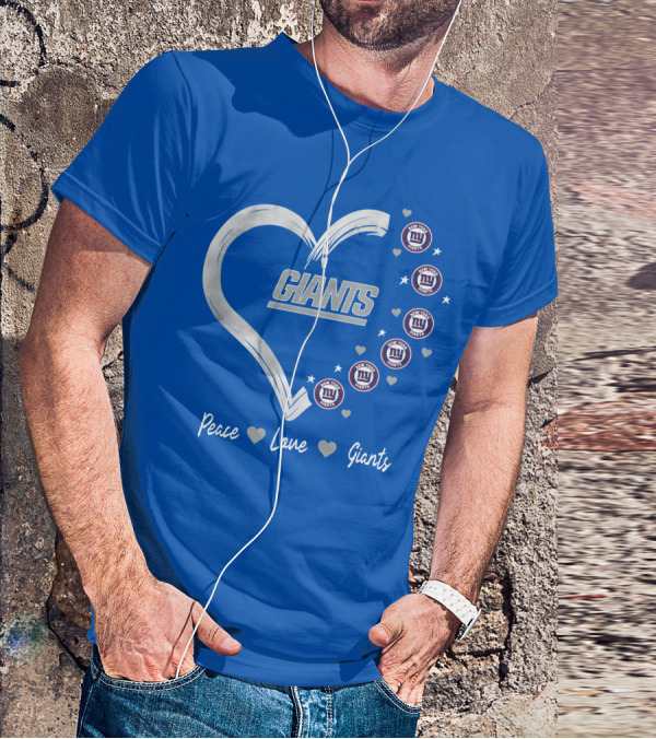 Peace Love Giants New York Giants Heart T-Shirt