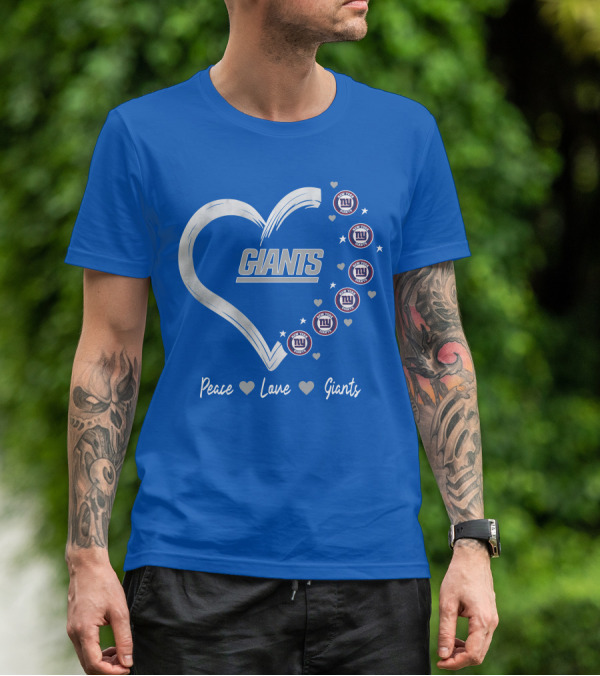 Peace Love Giants New York Giants Heart T-Shirt