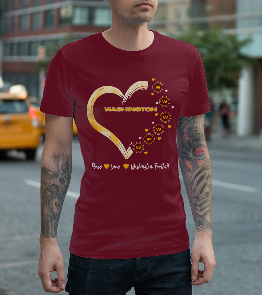 Peace Love Washington Heart and Team Circles T-Shirt