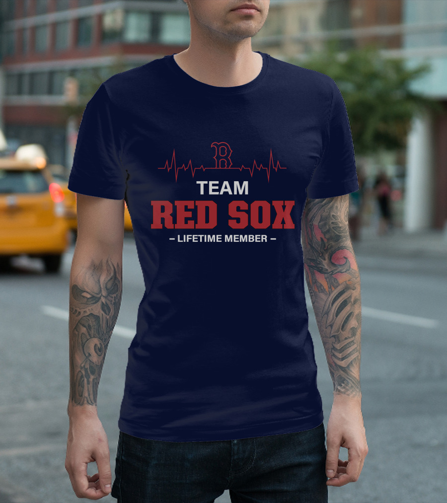 Team Red Sox Lifetime Member עם הדופק Red B T-Shirt