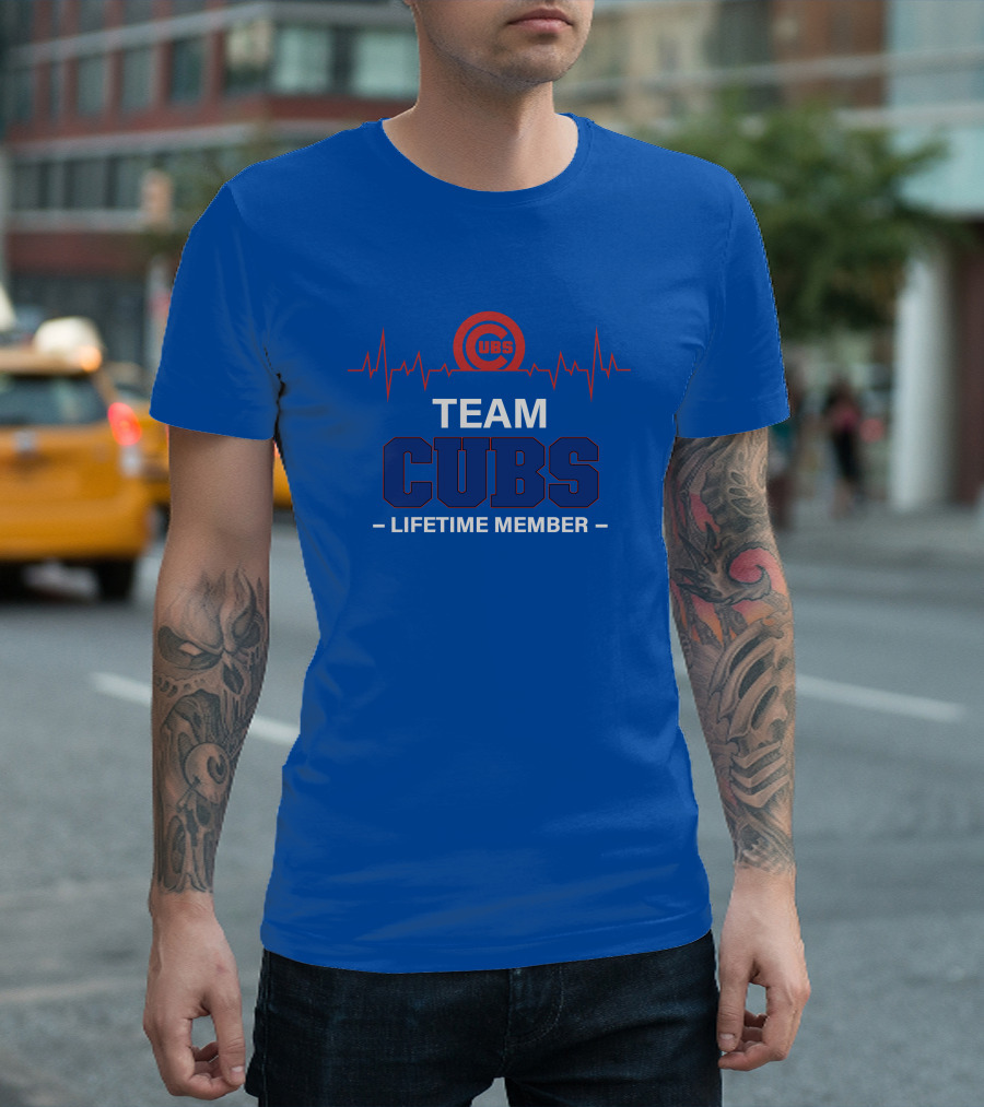 Cubs Team Lifetime Member with Heartbeat T-Shirt