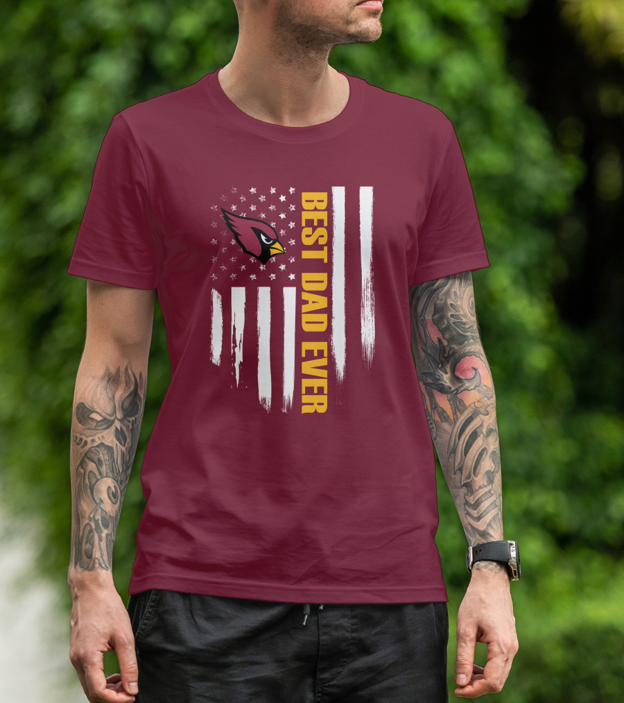 Arizona Cardinals Flag Best Dad Ever T-Shirt