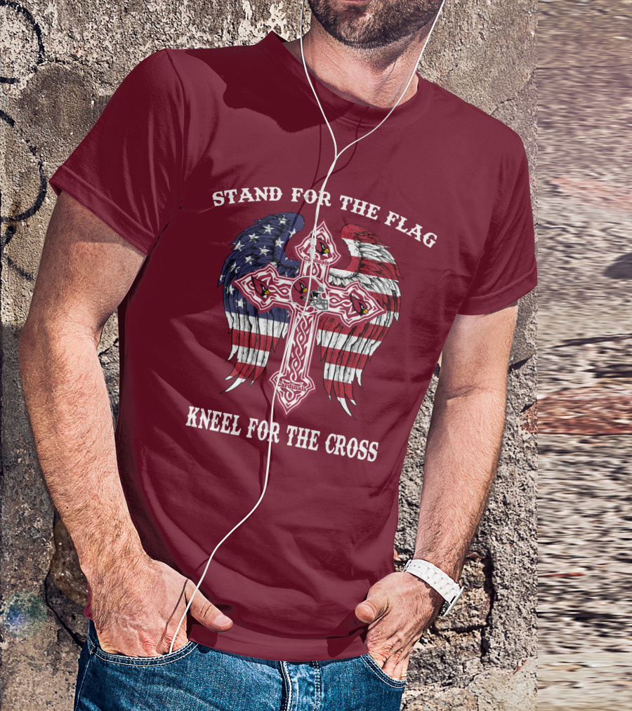Stand For The Flag Kneel For The Cross Arizona Cardinals Flag Cross T-Shirt