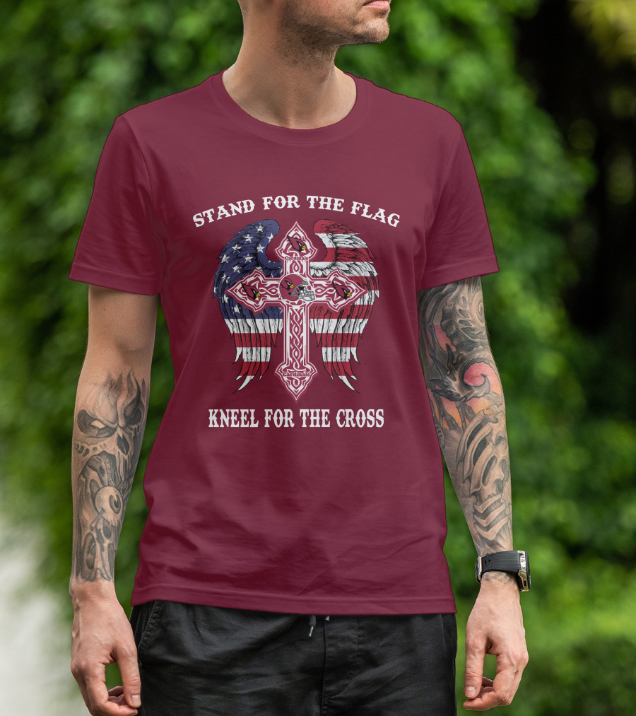 Stand For The Flag Kneel For The Cross Arizona Cardinals Flag Cross T-Shirt