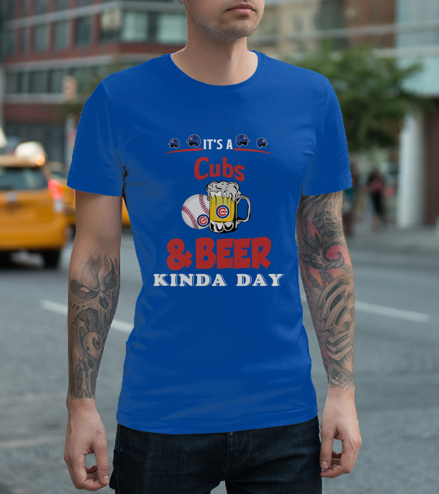 Cubs and Beer Kinda Day with Chicago Cubs Baseball and Mug T-Shirt