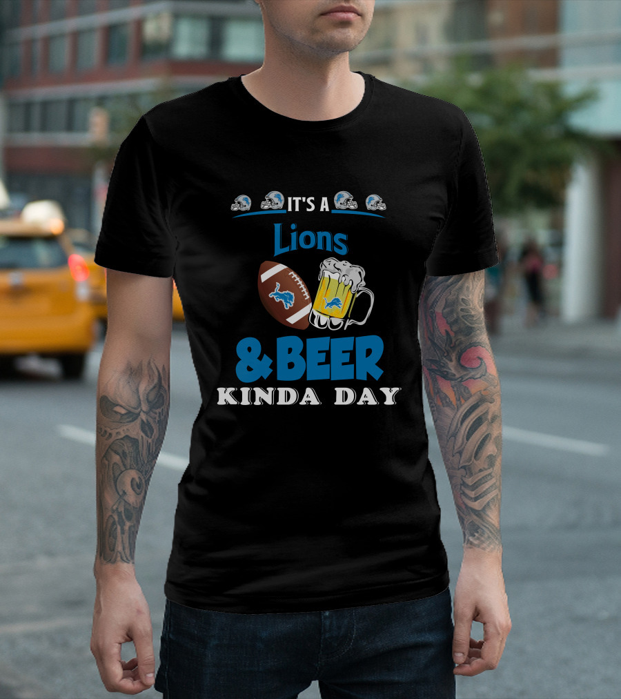 Detroit Lions Football and Beer Celebration Day T-Shirt
