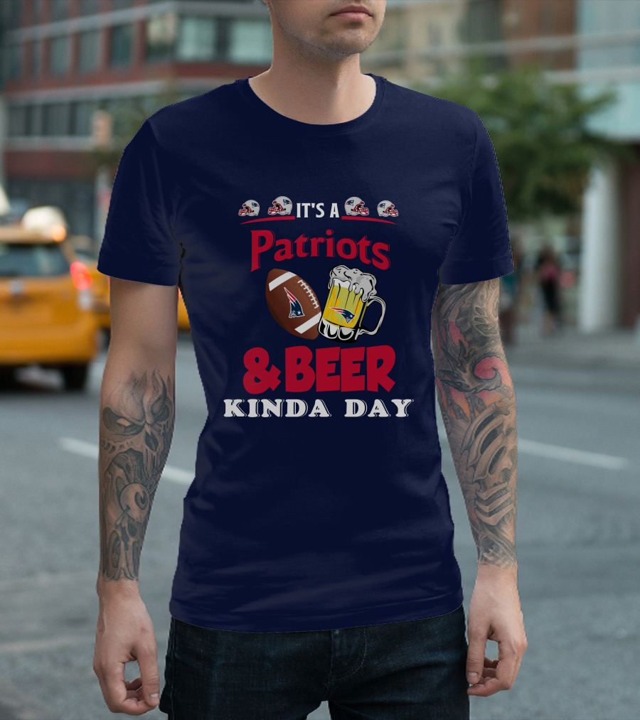New England Patriots Football and Beer Celebration Day T-Shirt