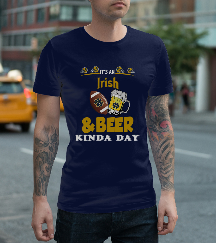 It's an Irish and Beer Kinda Day with Football Helmets and Mug T-Shirt