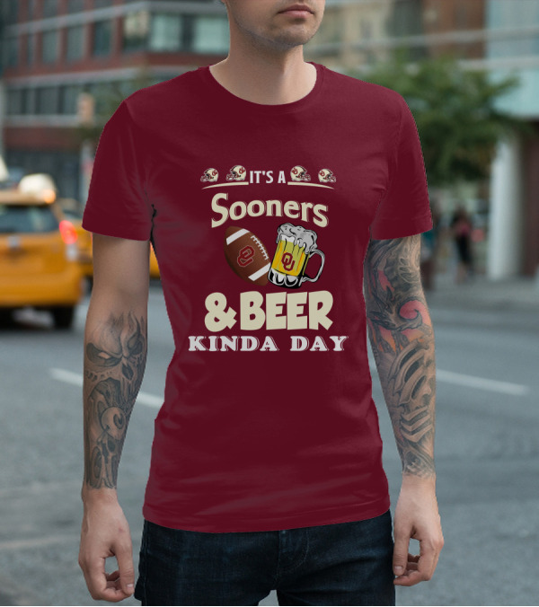 Oklahoma Sooners Football And Beer Kinda Day T-Shirt