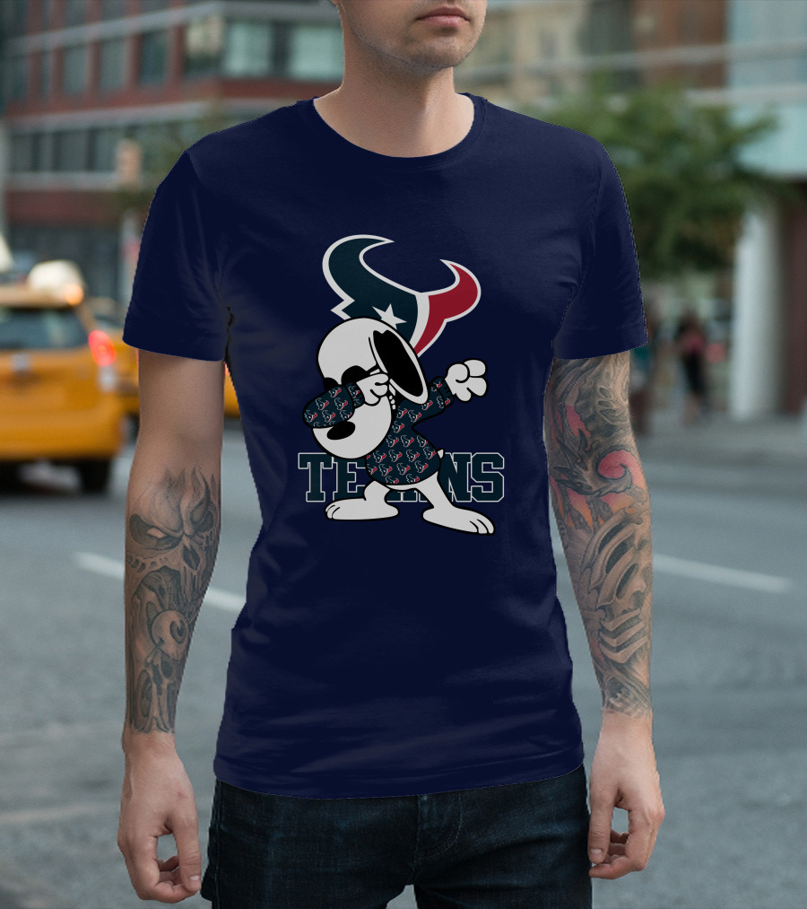 Houston Texans Snoopy Dabbing Texans T-Shirt
