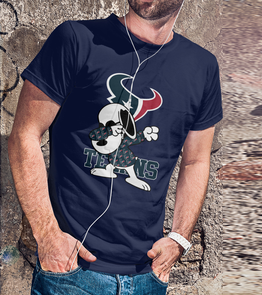 Houston Texans Snoopy Dabbing Texans T-Shirt