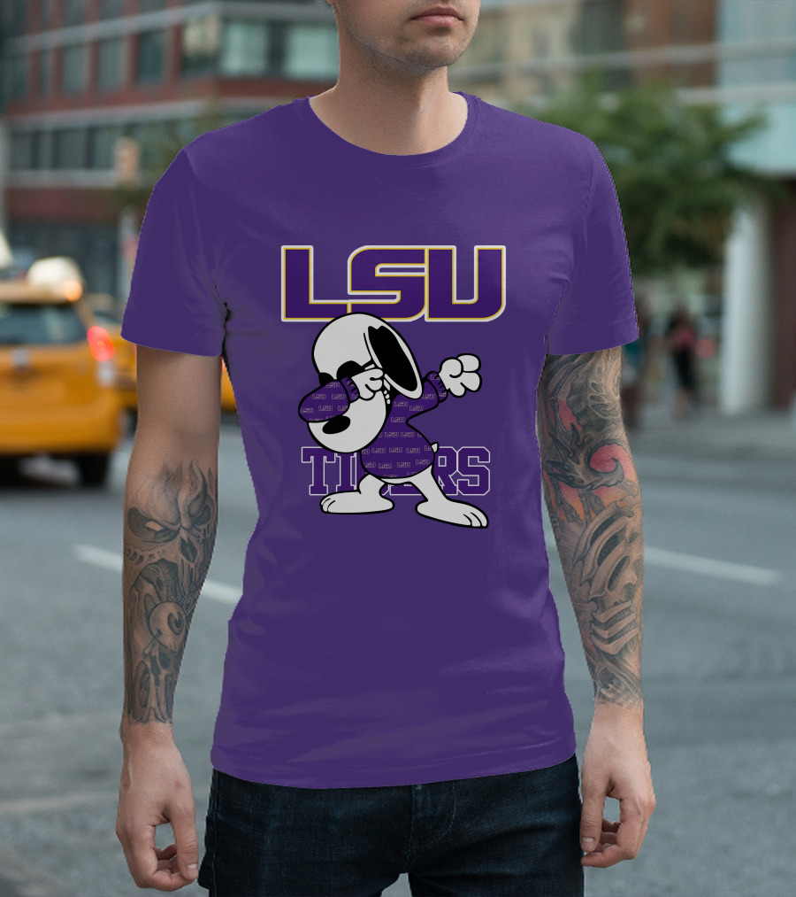 LSU Tigers Snoopy Dabbing T-Shirt