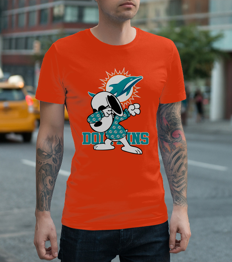 Miami Dolphins Snoopy Dabbing T-Shirt