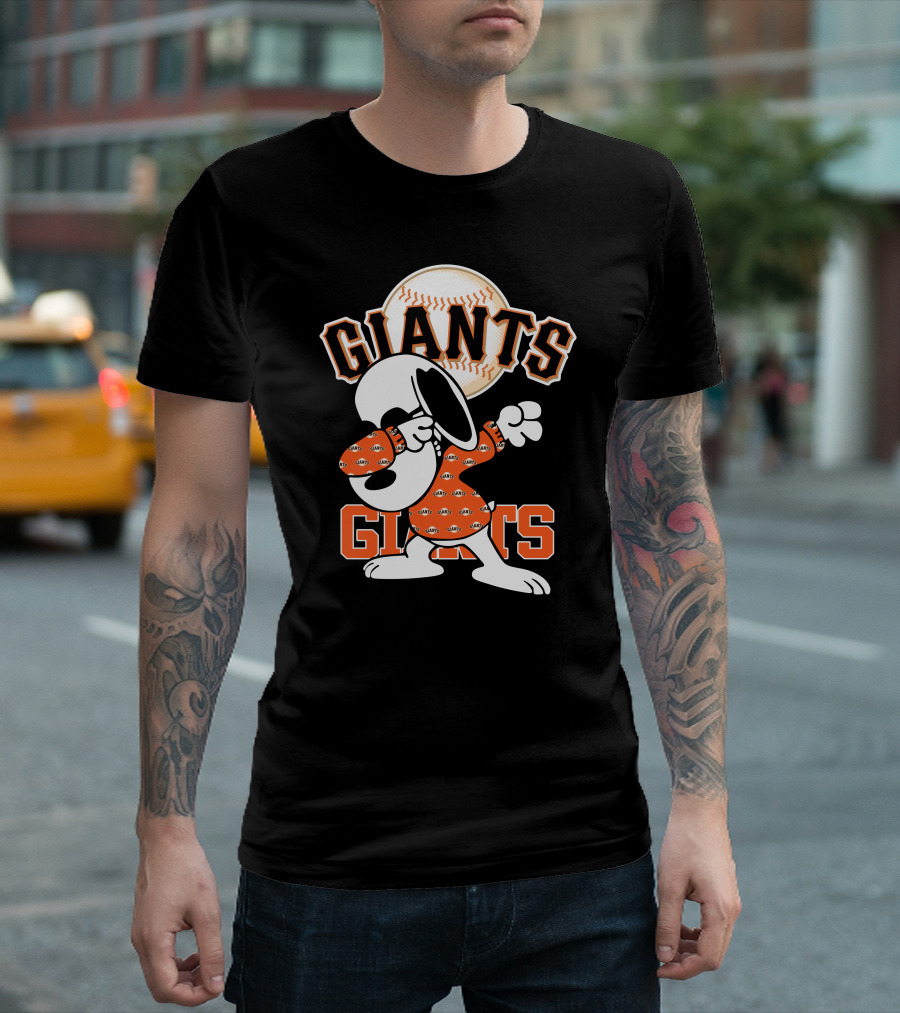 San Francisco Giants Snoopy Dabbing Baseball T-Shirt