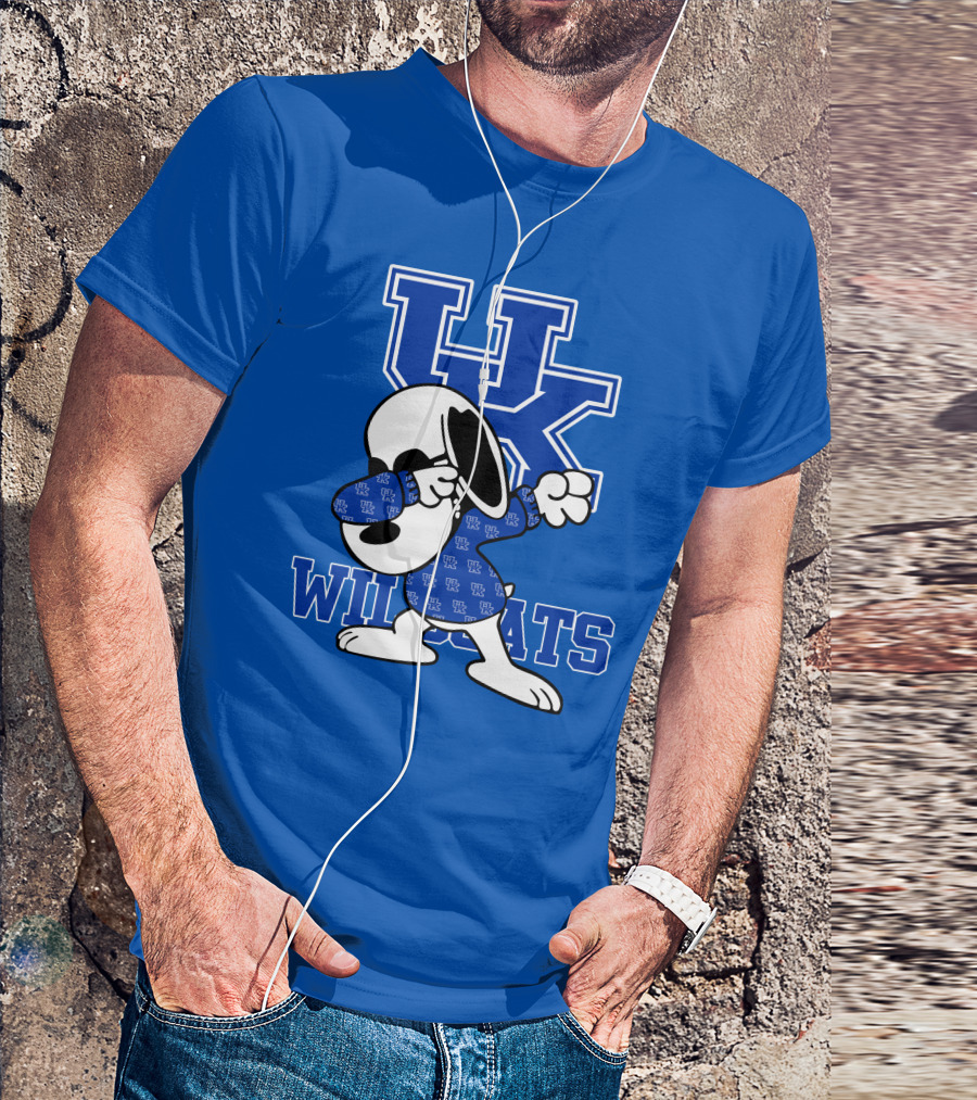 Kentucky Wildcats UK Snoopy Dabbing Basketball T-Shirt