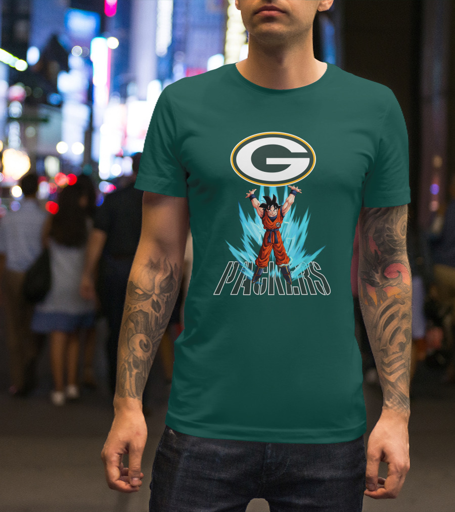 Green Bay Packers Goku Super Saiyan Power Up T-Shirt