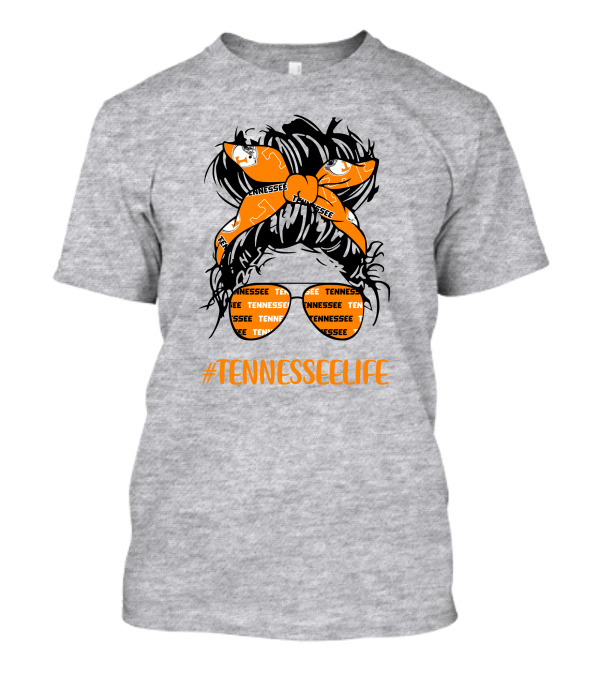 TennesseeLife Tennessee Volunteers Messy Bun Girl Headband Glasses T-Shirt