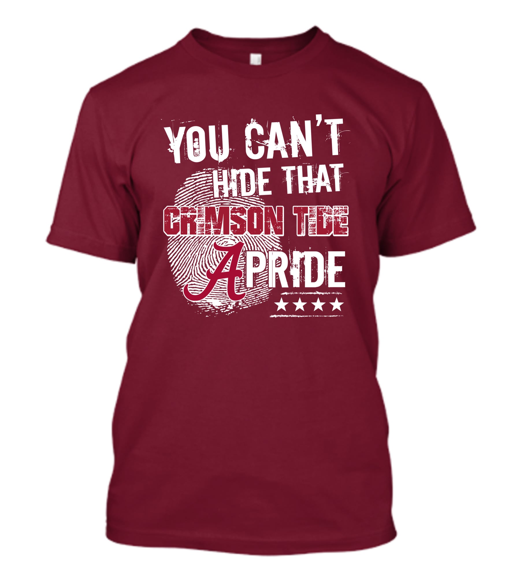 You Can't Hide That Crimson Tide Pride Alabama A Fingerprint Stars T-Shirt