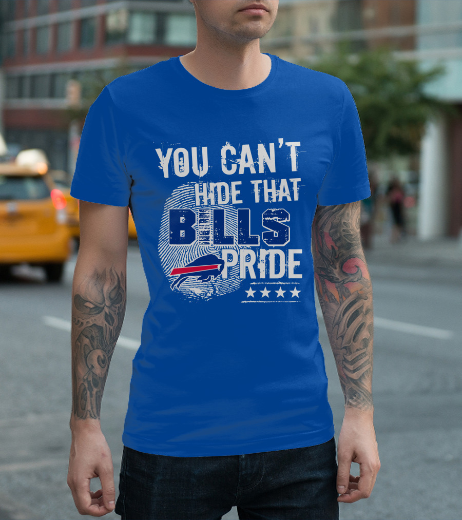 You Can't Hide That Bills Pride Buffalo Bills Logo Fingerprint Stars T-Shirt