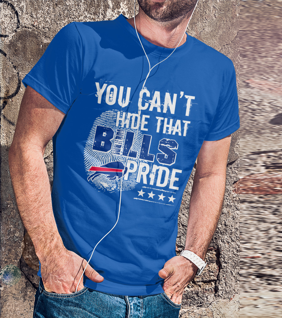 You Can't Hide That Bills Pride Buffalo Bills Logo Fingerprint Stars T-Shirt