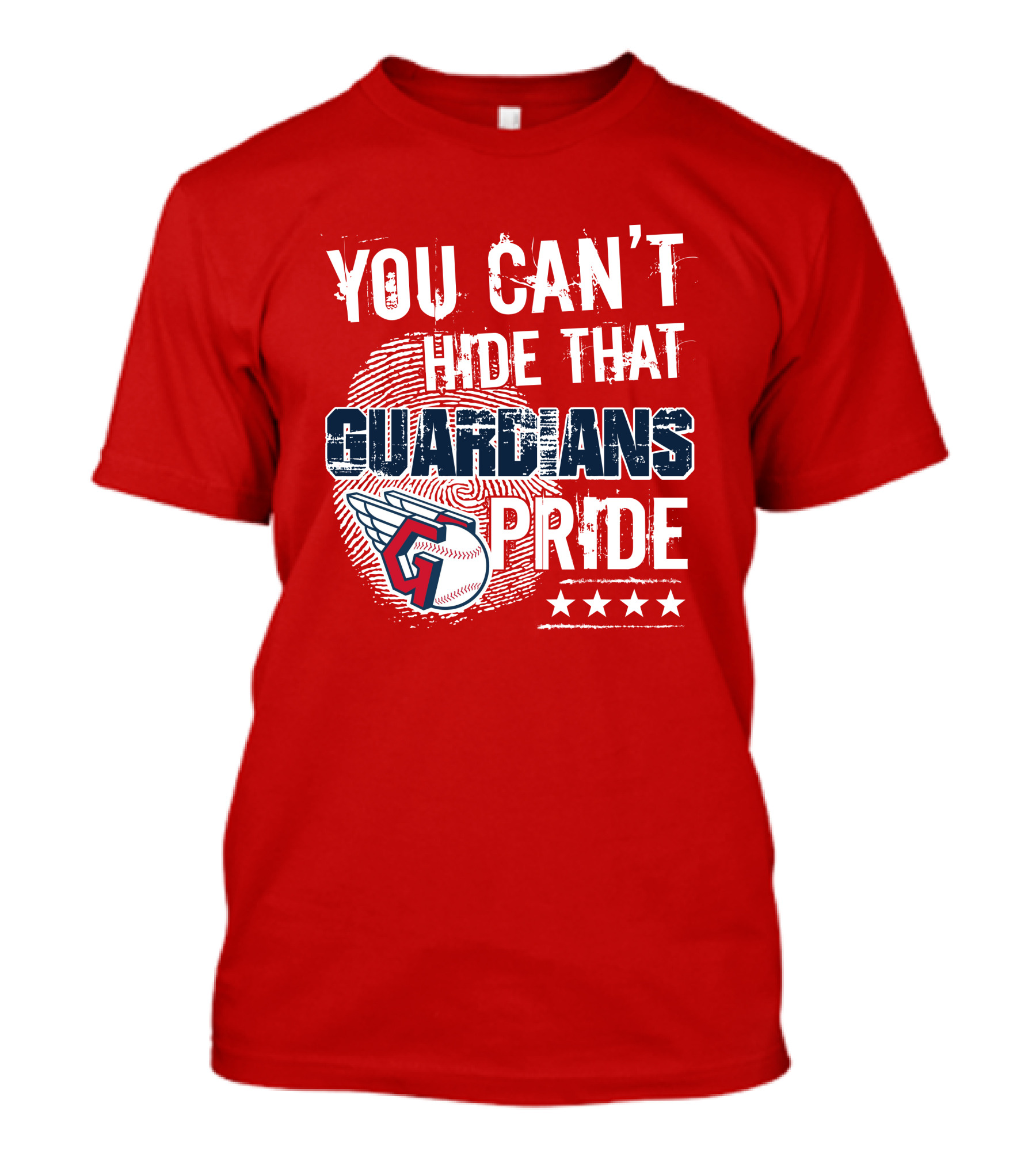 You Can't Hide That Guardians Pride With Winged Baseball And Fingerprint T-Shirt