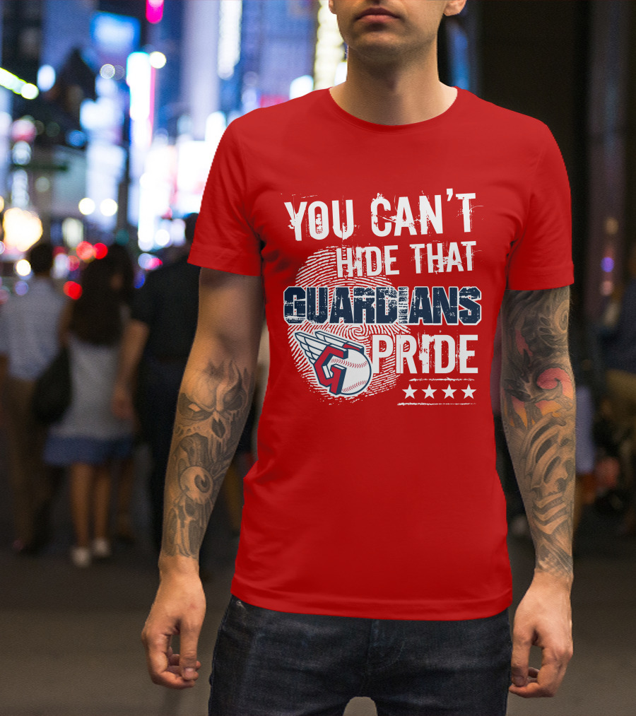 You Can't Hide That Guardians Pride With Winged Baseball And Fingerprint T-Shirt